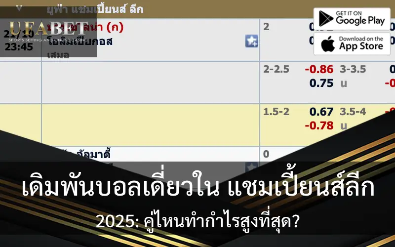 ปกเรื่อง เดิมพันบอลเดี่ยวใน แชมเปี้ยนส์ลีก 2025: คู่ไหนทำกำไรสูงที่สุด?
