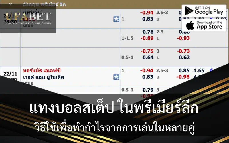 รูปปกเกี่ยวกับ แทงบอลสเต็ป ในพรีเมียร์ลีก: วิธีใช้เพื่อทำกำไรจากการเล่นในหลายคู่